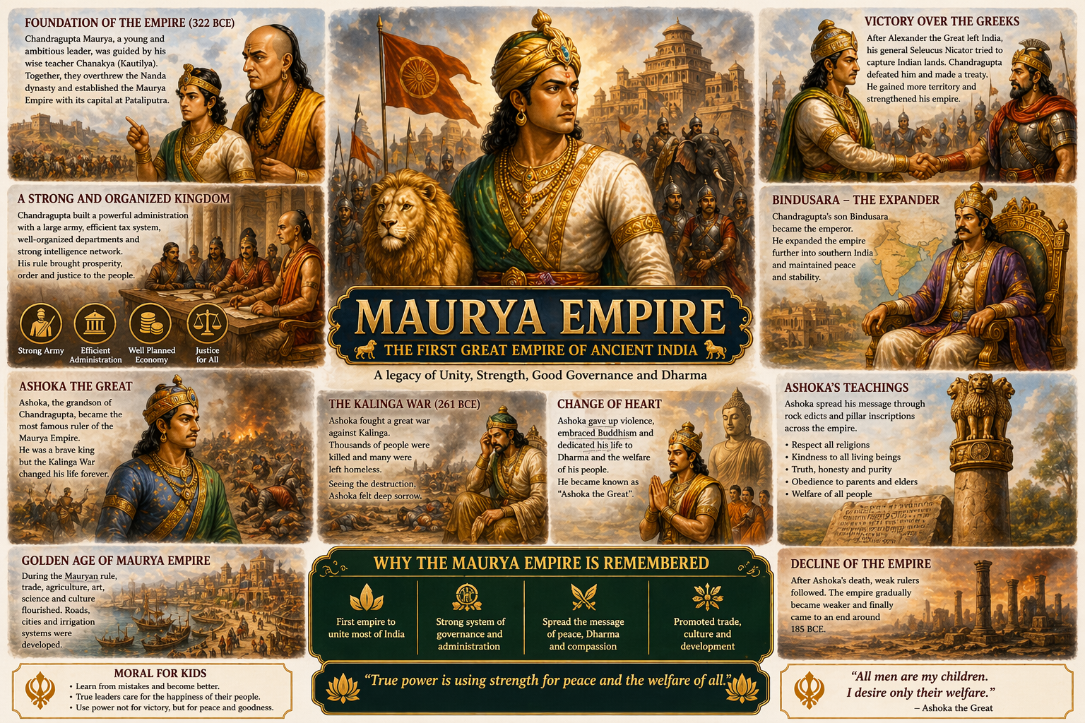 The First Great Empire of Ancient India(Maurya Empire)
