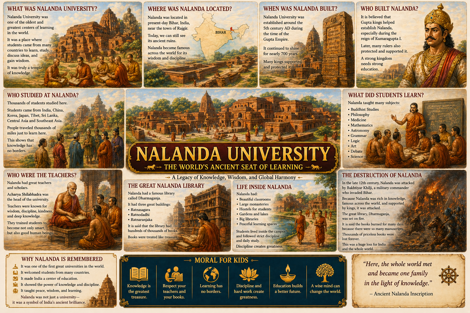 History of Nalanda University for Kids